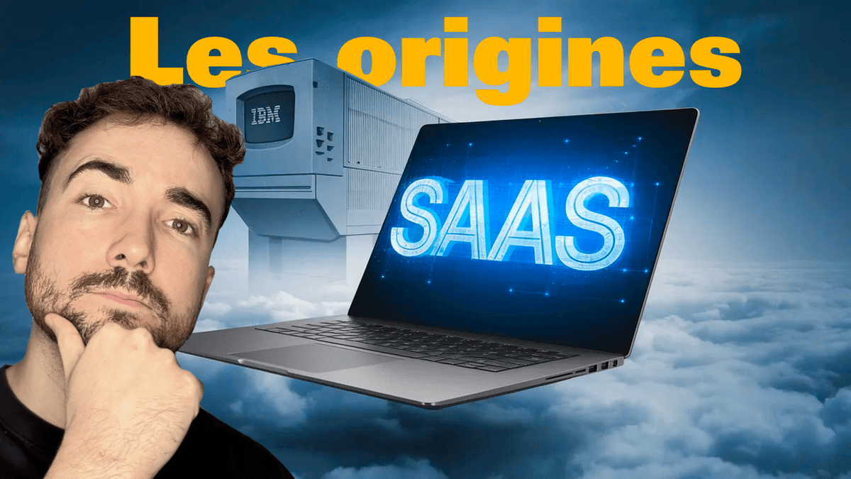 SaaS origins with image of a mainframe computer